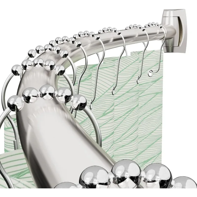 

Изогнутая занавеска для душа, регулируемый алюминиевый стержень 43-72 дюйма, нержавеющий, круглый стержень для душевой занавески