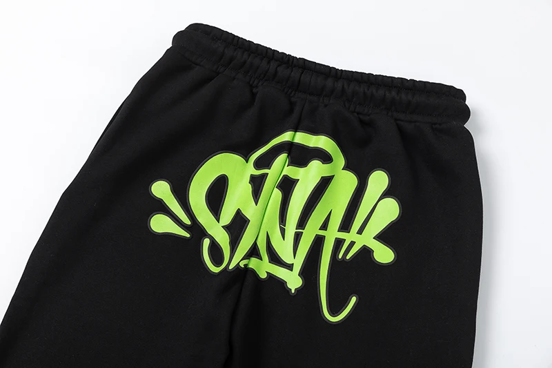 Sy-world high quality Green Foam printingt Street black Tracksuits Tops Pants Sports Set fleece Cotton Hip Hop Men Women Hooded