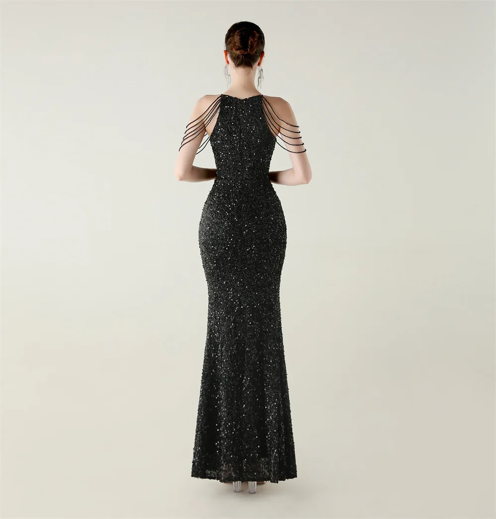 Elegant Evening Dress Women Mermaid Long Formal Gown Sleeveless Prom Party Banquet Dress Floor Length Special Occasion Gala view 4