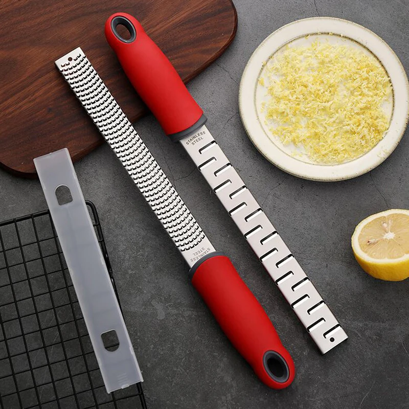 

2Pcs Cheese Grater Lemon Zester Kitchen Grater Parmesan Cheese Slicer Chocolate Ginger Spice Citrus Grater Home Cooking Utensils