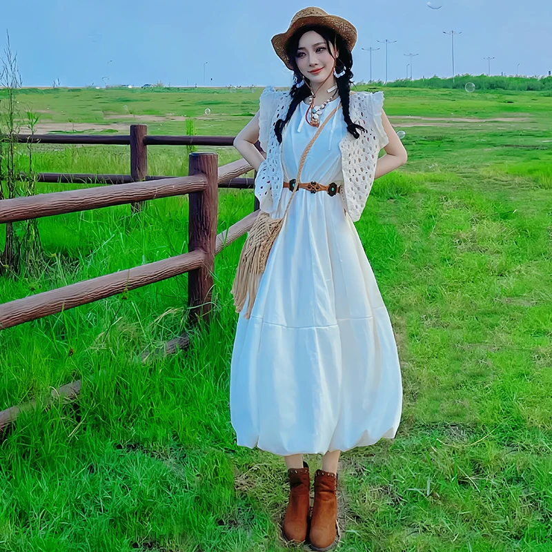 n White Dr Western Cowboy Sle طقم ملابس سفر نسائي عالي الخصر تنورة طويلة بوهو Sle Vaion Faion