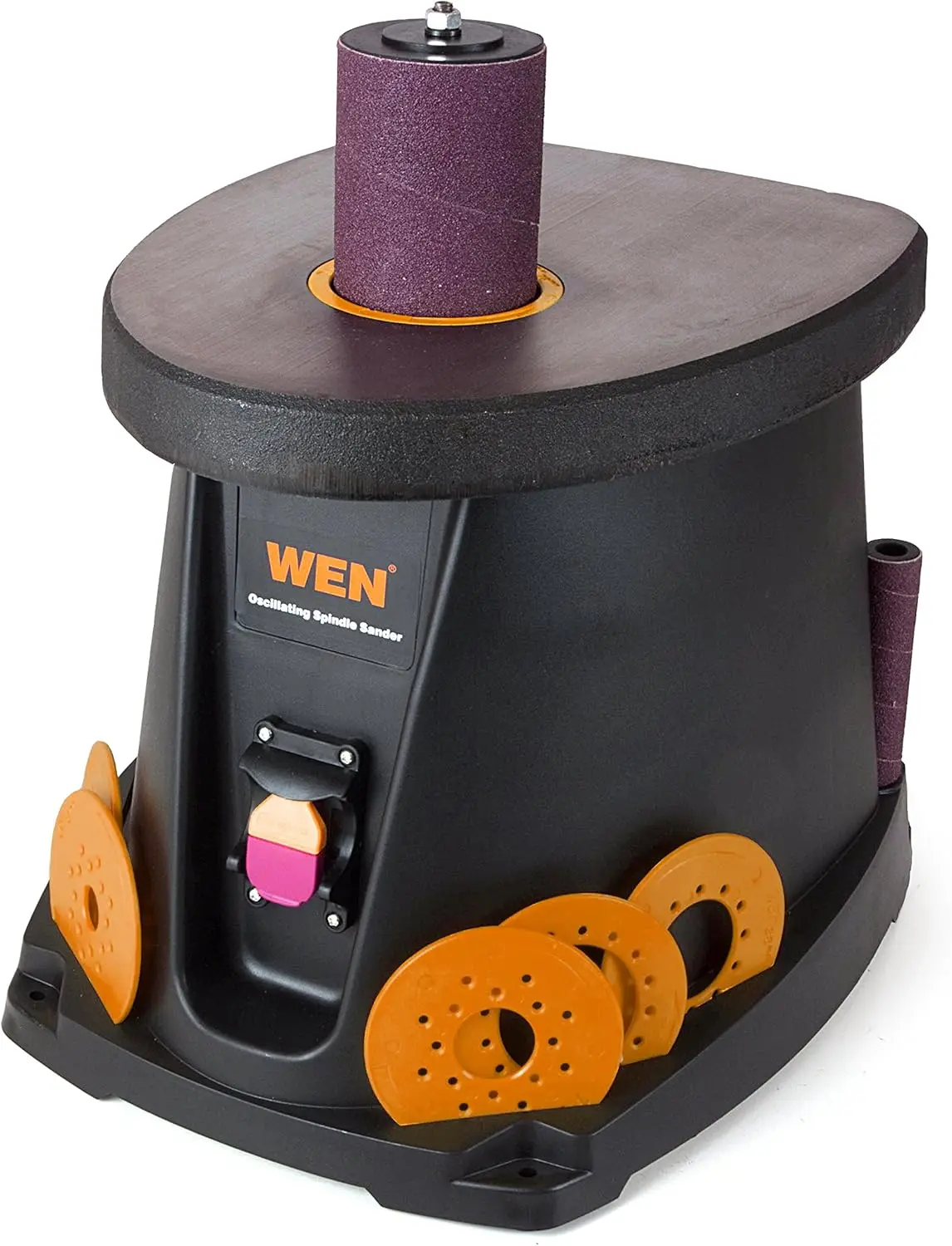 3.5 Amp Oscillating Spindle Sander Black Powerful 1/2 HP 3.5 amp motor provides 58 OPM and 2000 RPM