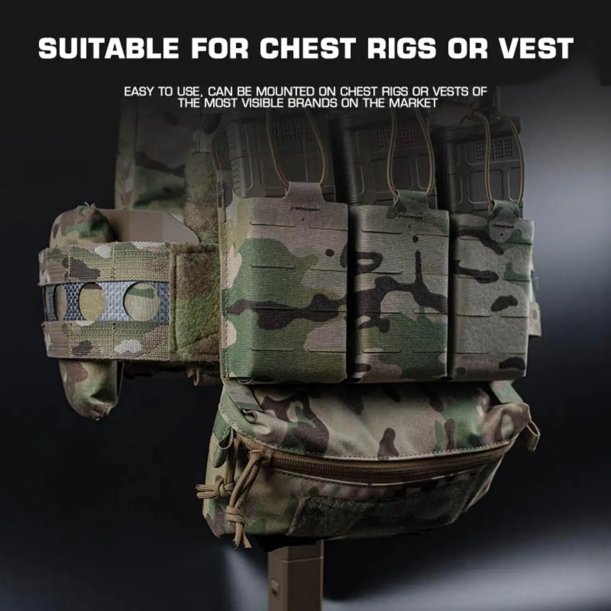 Aksesoris Kit IFAK Universal FC Sub Drop Bag Hook-Loop Mags, Kantong Drop Kompatibel Dengan Rompi V5 PC dan Rompi Chest Rig Lainnya