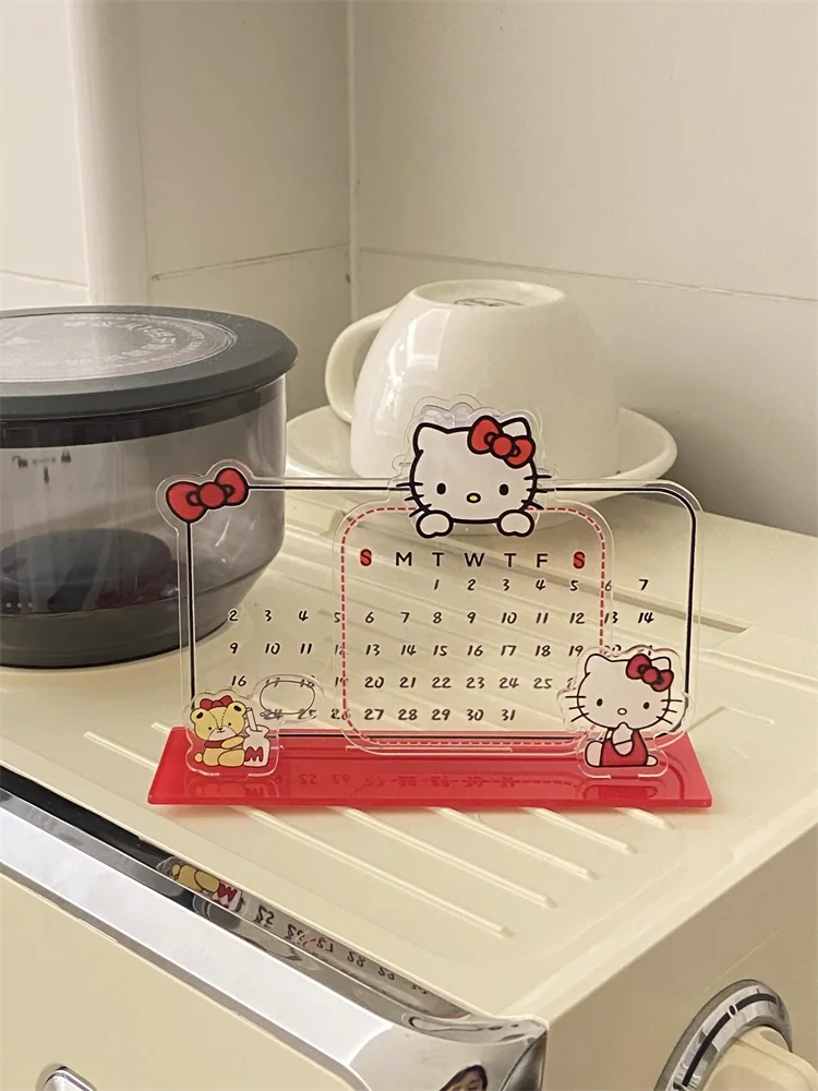 อะคริลิค Sanrio การ์ตูน Hello Kitty ปฏิทินเครื่องประดับ Erasable แผงนักเรียนสอบนับถอยหลังปฏิทินวันหยุดอะนิเมะอุปกรณ์ต่อพ่วง