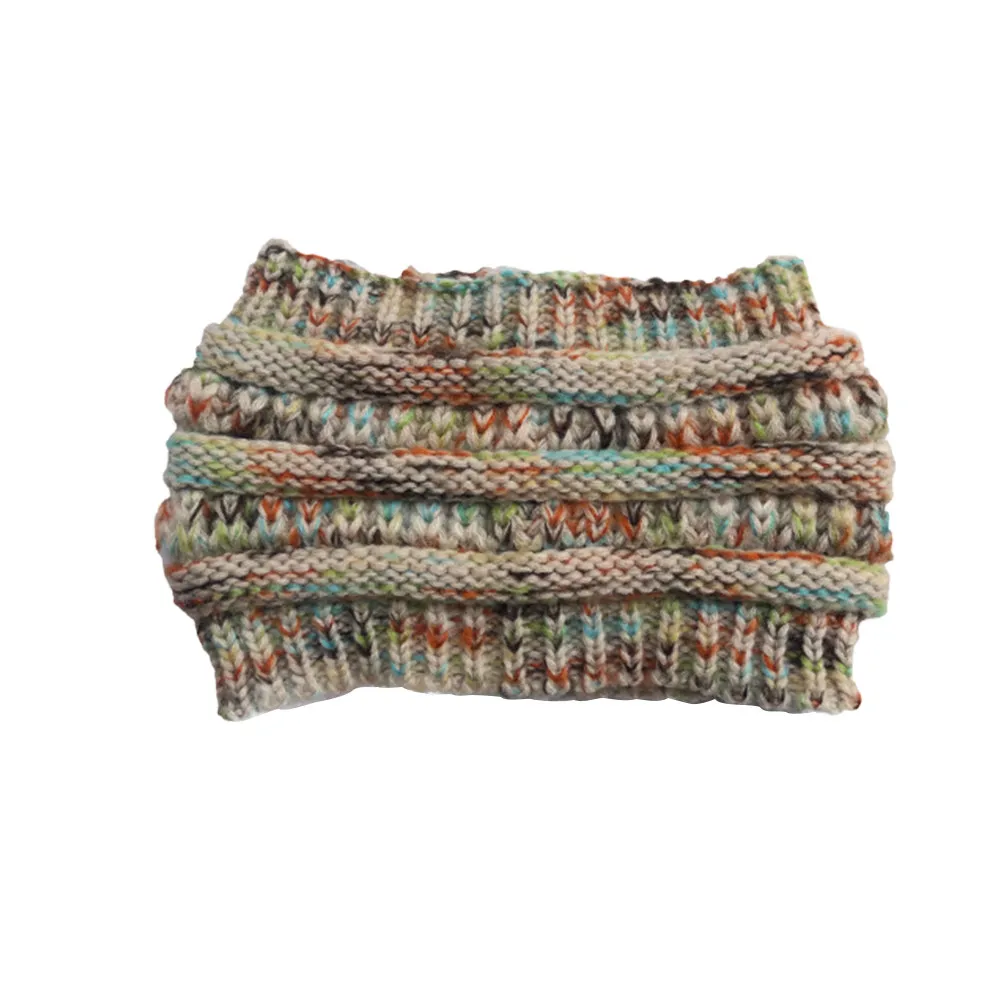 

Colorful Beige Woolen Yarn Knitted Ponytail Hat Thicken Hat Fashion Beanie Outdoor Camping Warm Winter Headwear