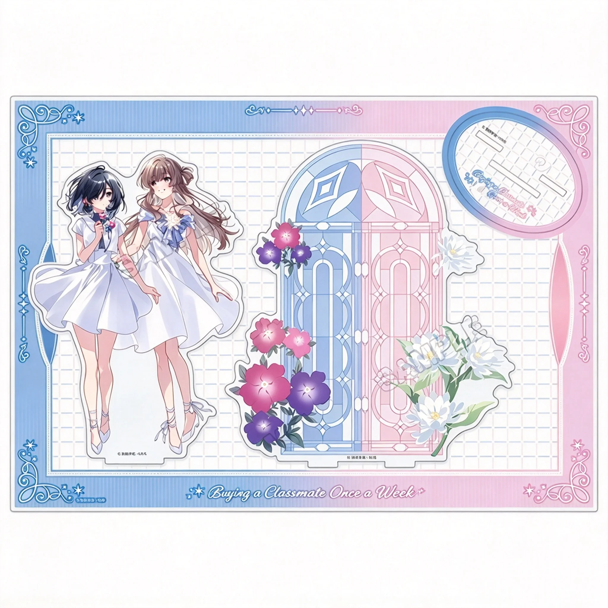 GL Story About Buying My Classmate Once A Week  Shiori Miyagi Hazuki Sendai Scene drawing Acrylic Stand Model Plate Keychains