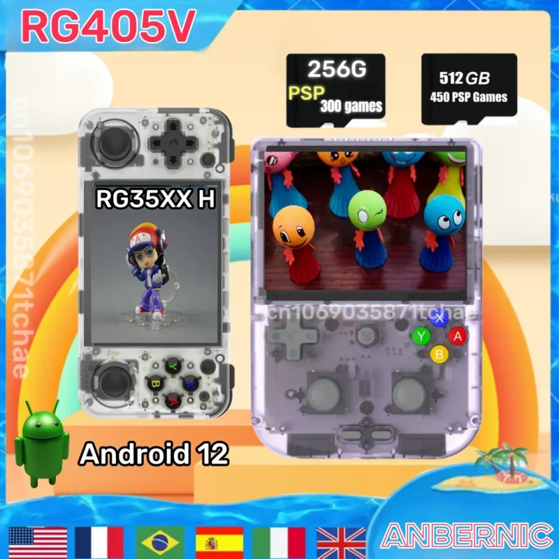 

ANBERNIC RG405V RG35XX H Portable PS2 Handheld Game Console RK3566 4INCH IPS Touch Screen T618 Android 12 N64 PSP 3DS Video Game