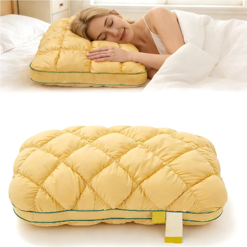 1PCS Pineapple Pillow,Pineapple Cloud-Like Down Pillow,Pineapples Highly Elastic Bed Pillows,Supportive for Back & Side Sleeper