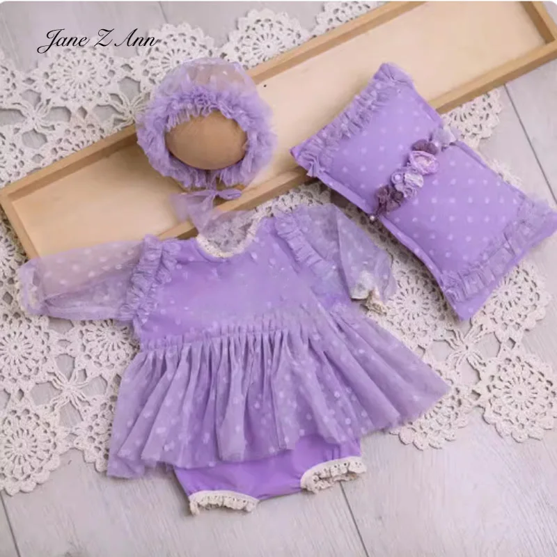 Newborn dress photography clothing baby girl multi-colors twins photo studio clothing pillow dress hat set