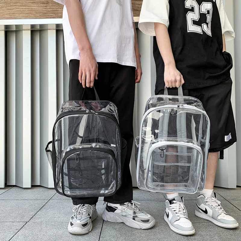 Waterproof Transparent Backpack School Bag Unisex Large Capacity Backpack Fashion Multifunctional Clear Backpack Knapsack
