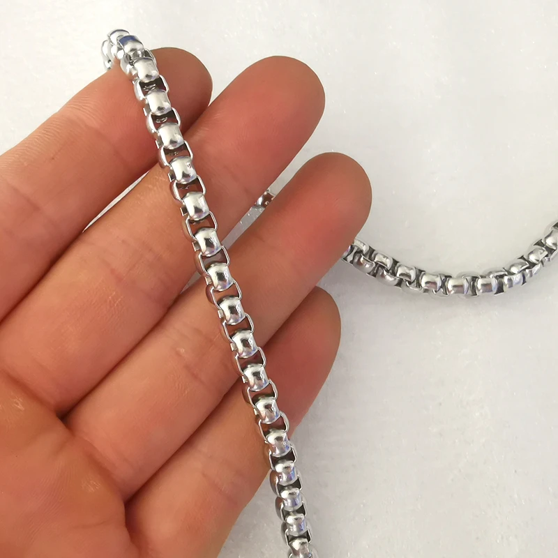 

5 meter Lot 3mm Square Rolo Link Chain Stainless Steel Jewelry Finding Chain in bulk