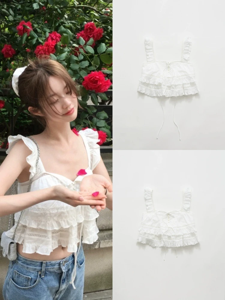 

Sweet Sle ort Жилет для подружки невесты с кружевной отделкой ter Ne Design Пупок Модный длинный летний топ