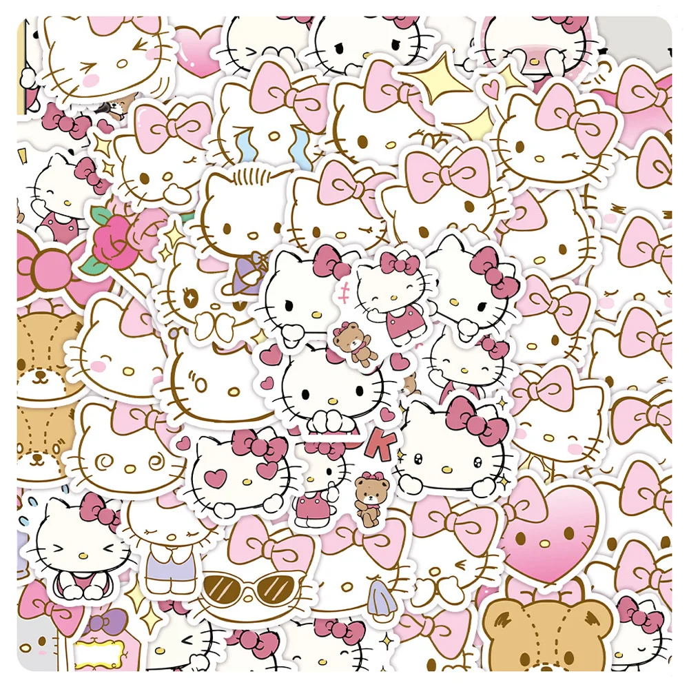 10/30/60 шт розовый мультфильм Hello Kitty аниме наклейки Kawaii Girls DIY ноутбук гитара чехол для телефона дневник милый стикер наклейка детские игрушки