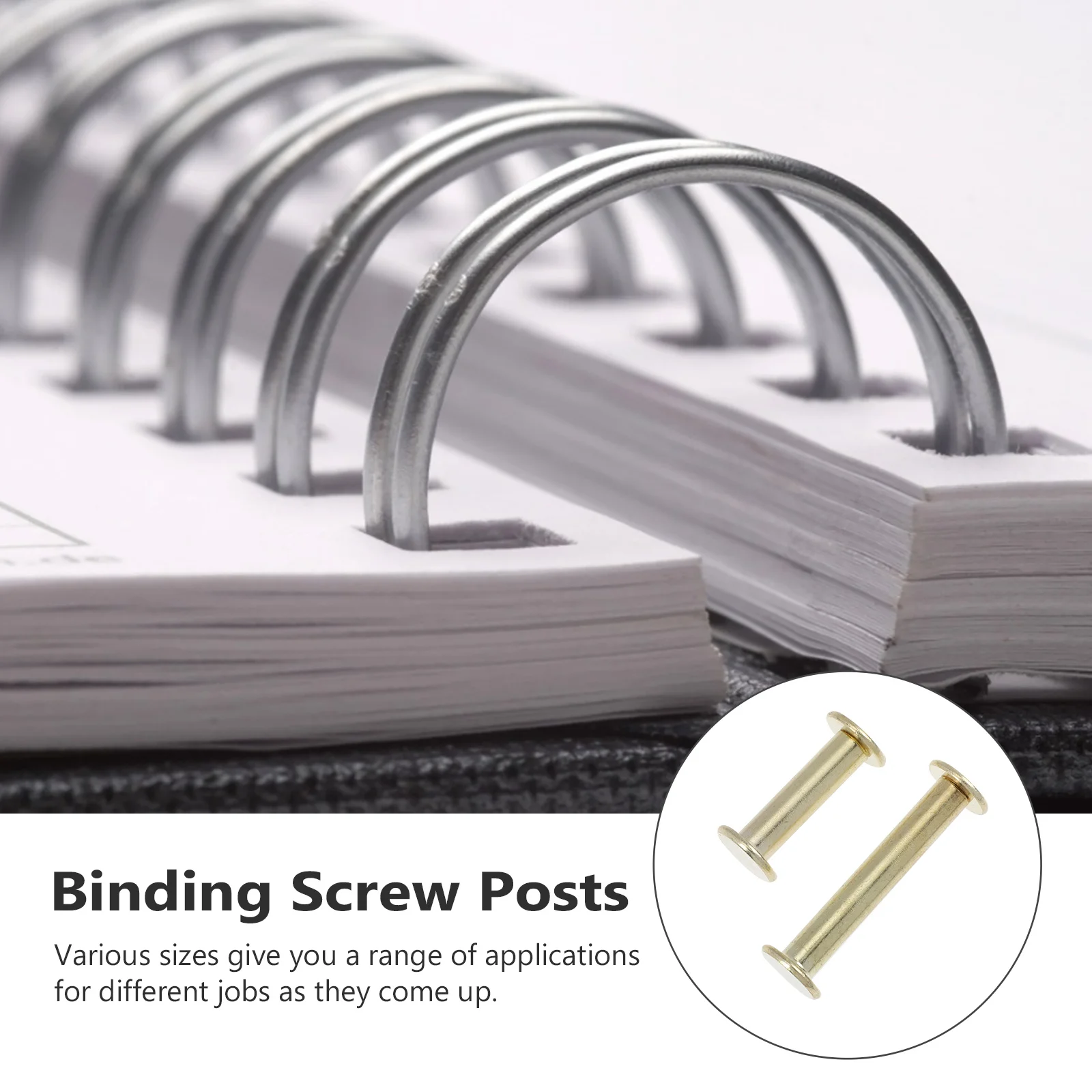 

100Pcs Durable Golden Chicago Screws Assorted Sizes Scrapbook Photo Albums Binding Screw Posts Chicago Screws