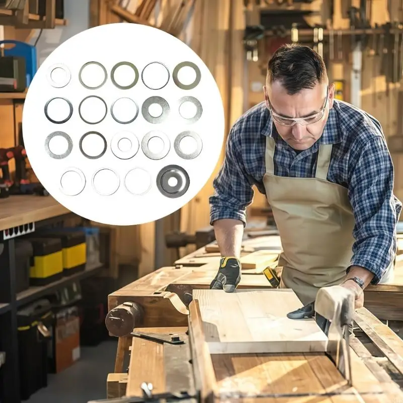 

19 шт., втулка для лезвия пилы из нержавеющей стали, переходные кольца, набор переходников для различных размеров от 16 мм до 35