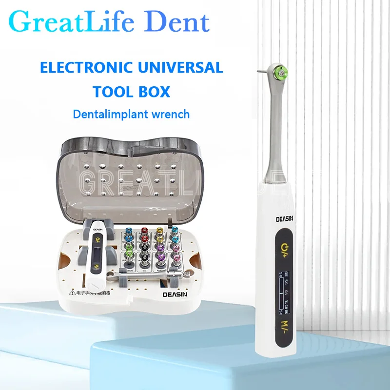 GreatLife Dent Electric Implant Surgical Manual Kit Implant Tool With 16 Screw Drivers Dental Implant Torque Wrench Kits