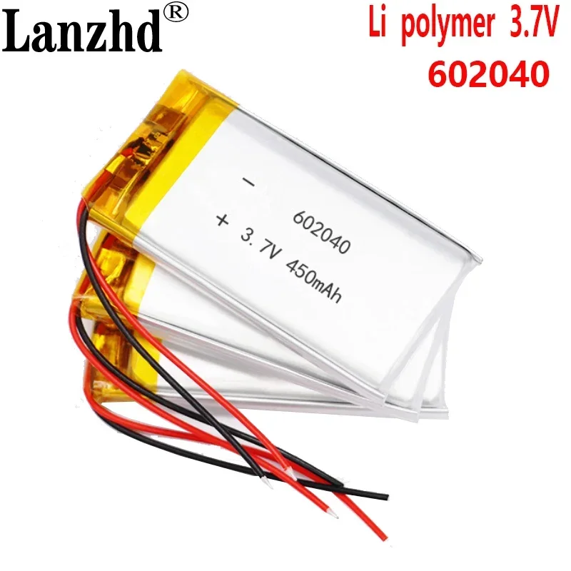 50pcs 602040 3.7V 500mah Li-ion lithium polymer battery For MP3 MP4 Smart Watch Bluetooth headset Backup Power Li-po cell