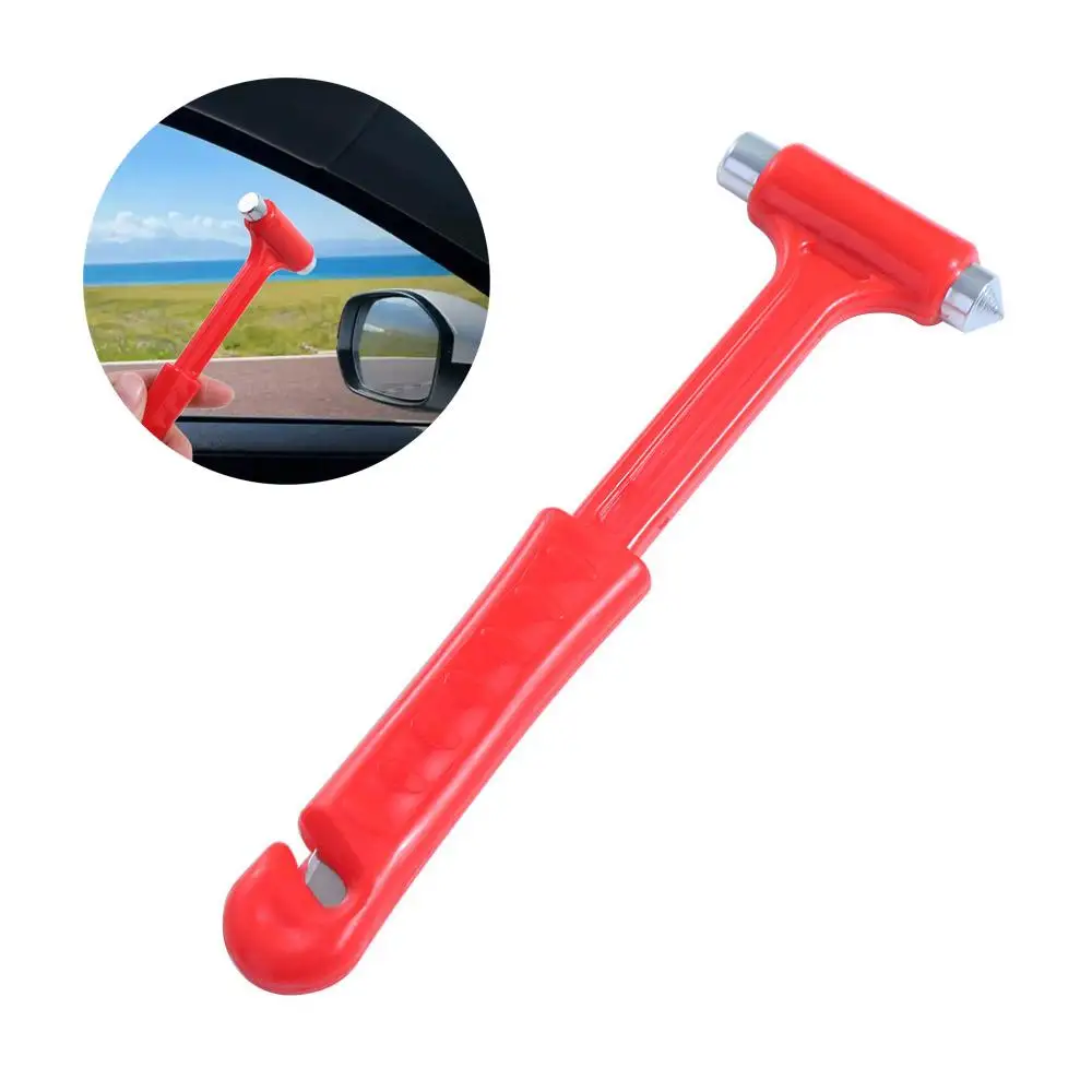 Self-Help Multifunctional Escape Hammer Mini Long Handle Seat Belt Cutter Solid Practical Window Glass Breaker Car Rescue