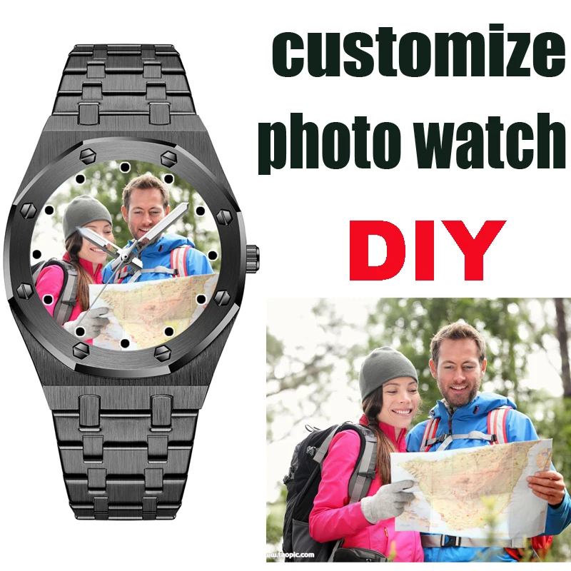 DIY صور ساعة أوتوماتيكية للرجال صورة مخصصة ساعة ميكانيكية تخصيص شعار ساعة اليد هدية شخصية دروبشيبينغ #1