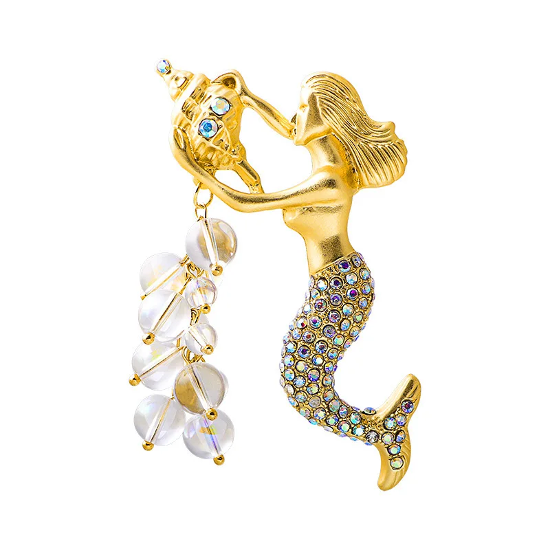 luxury mermaid brooch fashion women clothing accessories jewelry