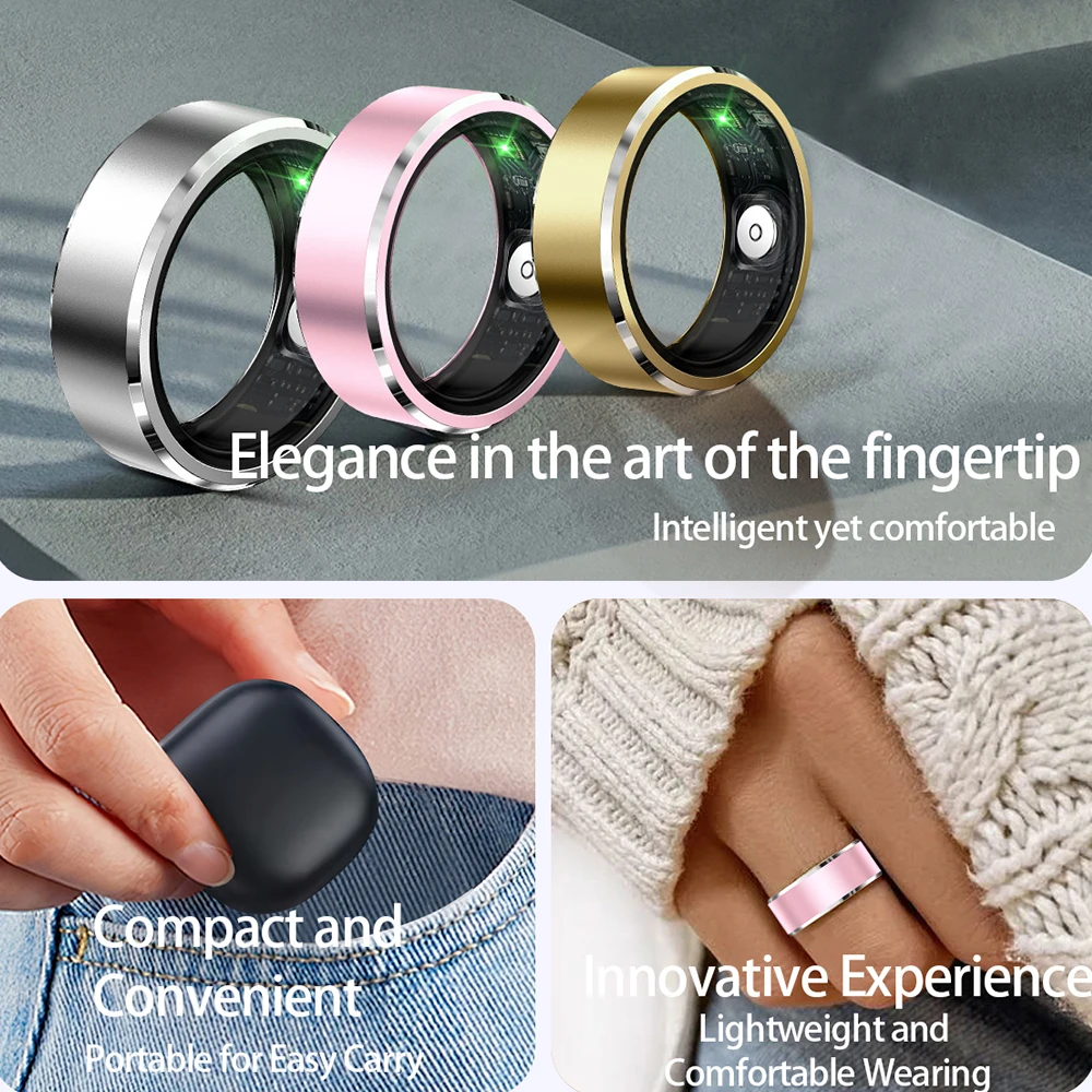 R5 Anello intelligente in lega di alluminio Fitness Health Tracker Anello da dito intelligente per esterni per coppie Uomini Donne Amante Anello di moda