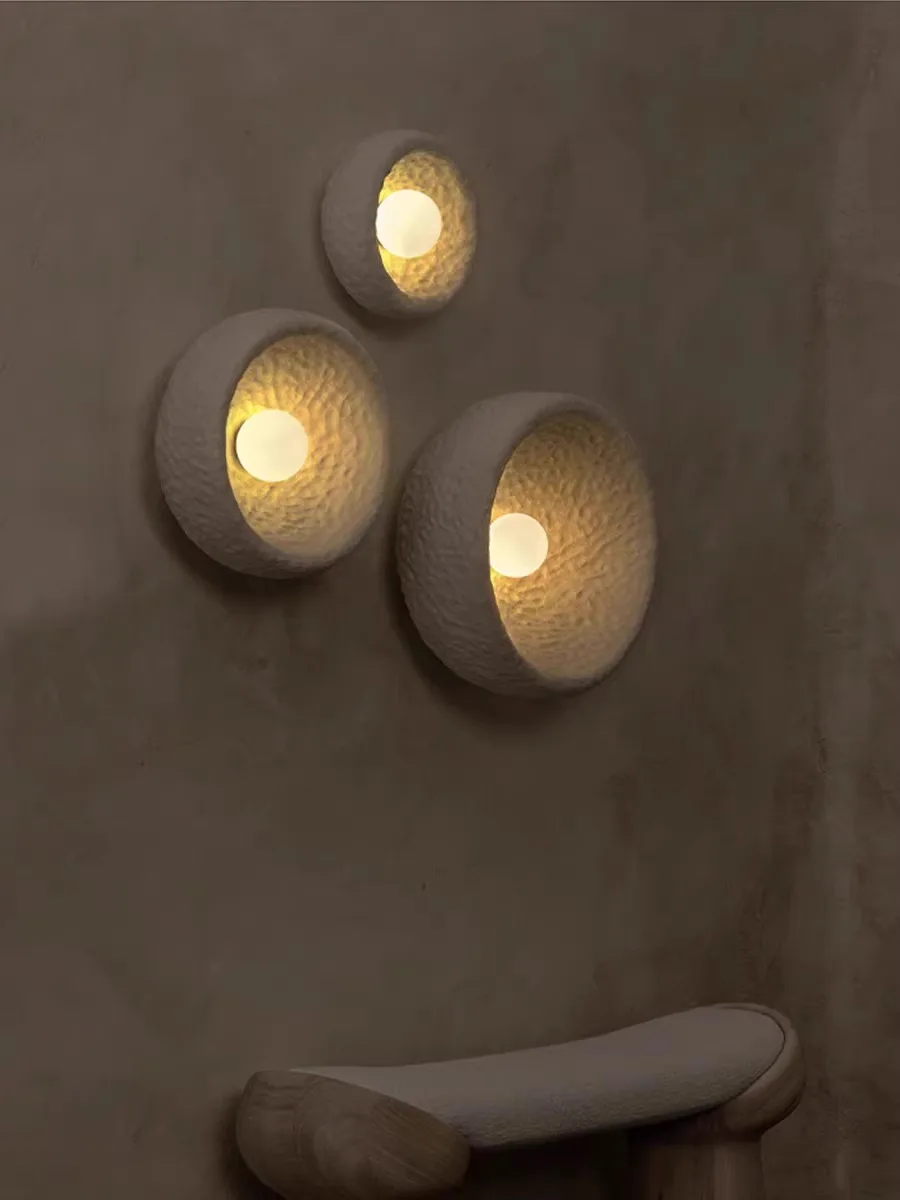 

Japanese Style Wabi Sabi Indoor Wall Lamp Bedroom Bedside Living Room Wall-Mounted Decor Sconce LED Wall lightLighting