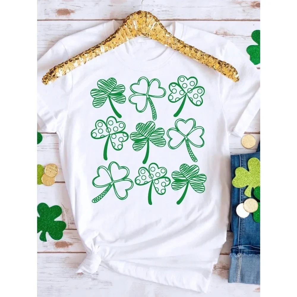 

3.17 Женская футболка в честь Дня Святого Патрика, зеленая футболка в стиле карнавала Ирландии, летняя футболка с короткими рукавами в стиле Харадзюку, унисекс, новая рубашка Y2k