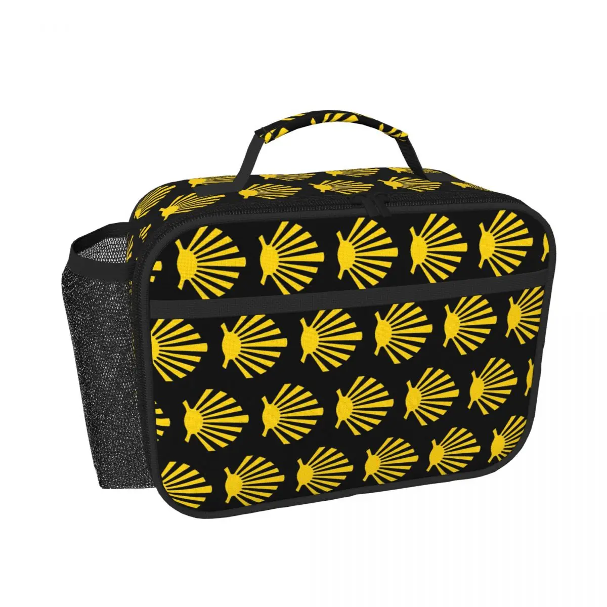 Camino De Santiago Symbol Large Yellow Scallop Shell Insulated Lunch Bag for Women Children Food Boxes Thermal Lunch Box Tote