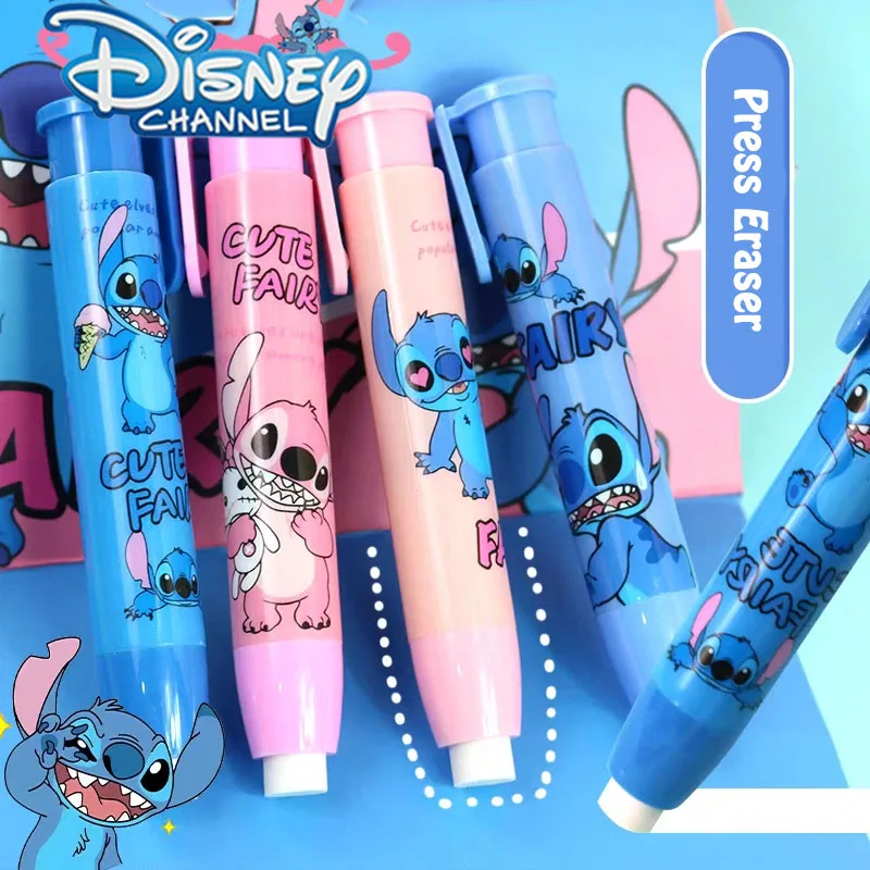 

1Pcs Disney Stitch Creative Press Eraser Student Stationery Lipstick Modeling Clean Without Leaving Traces School Supplies Gifts