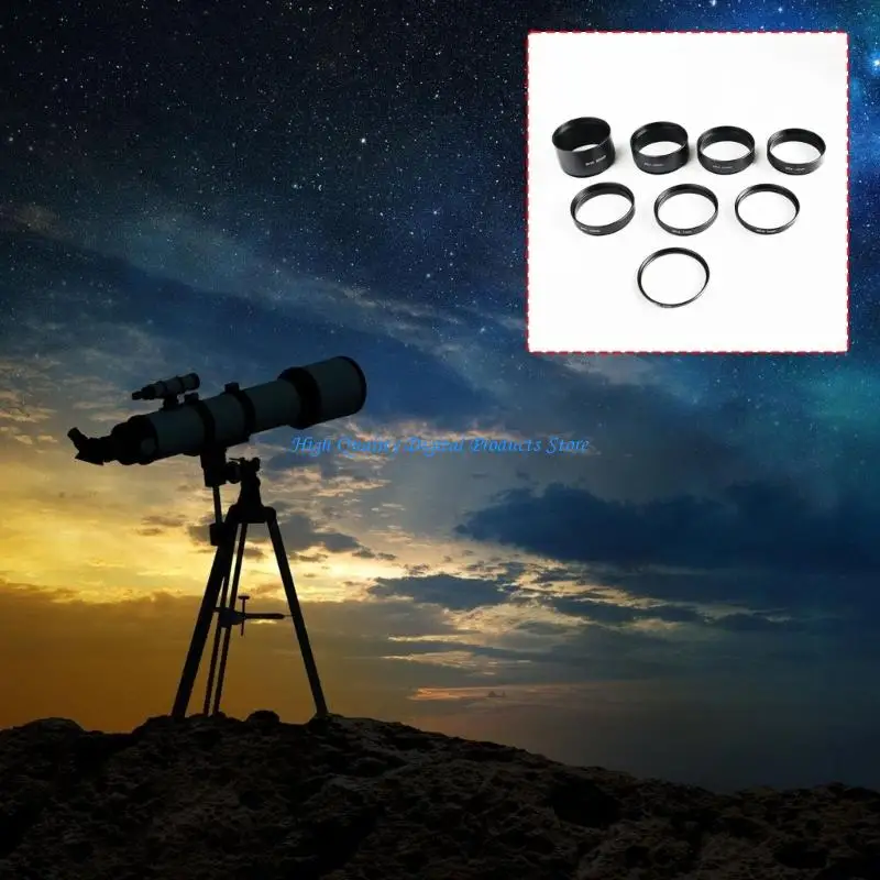 U2JE Threaded M54 x 0.75 Extension Tube, Black Aluminum Coupler for Imaging Distance Adjustment in Threaded Systems