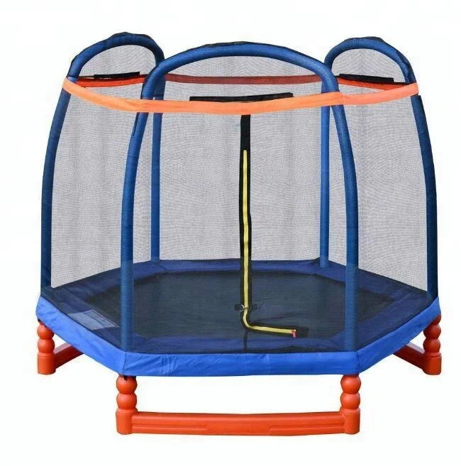 

7.2ft Unisex Indoor PVC & PP Foldable Kids' Trampoline with Safety Bar for Home Amusement or Park Use1