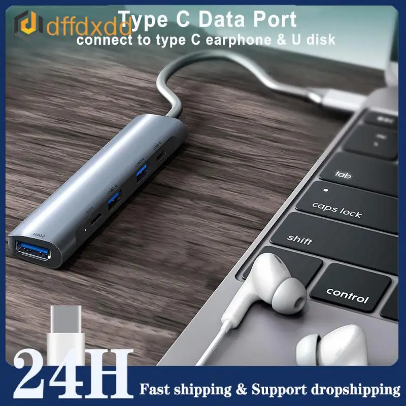 

tebe 5 В 1 USB-C Hub Type C to 4K - Адаптер аудиоразъема 3,5 мм USB C to USB 3.0/2.0 60 Вт Type-c PD Док-станция для Macbook