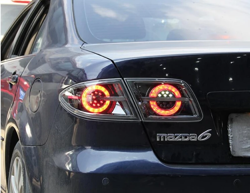 ضوء خلفي LED كامل لمصباح MAZDA 6 LED 2003-2014 عدسة شفافة للإسكان الأسود