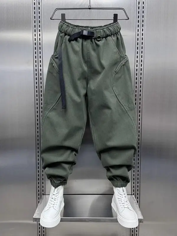 

Мужские летние винтажные брюки Extra Large (до 300 фунтов), модные свободные брюки-карго в стиле Harlan, повседневные рабочие брюки