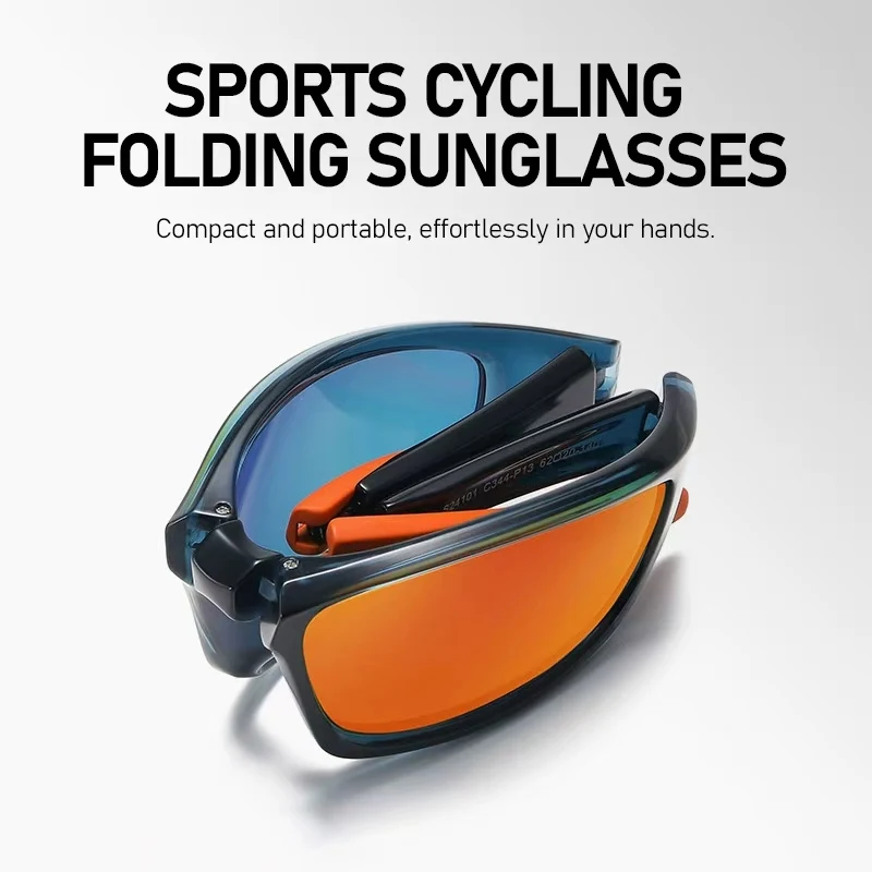 

TR90 Sports Polarized Sunglasses Foldable Men's Outdoor Cycling Windproof Sun Glasses Tac Lens Mirror Folding Running Eyewear