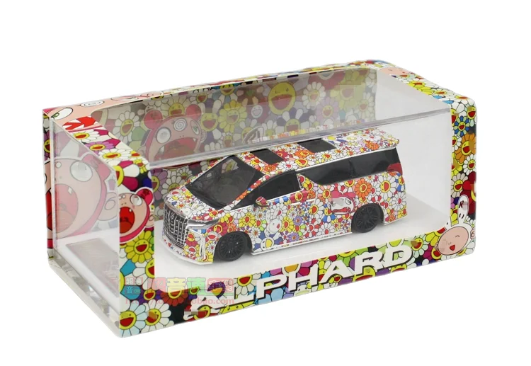 1:64 نموذج سيارة Elfa المطلي بالزهور MPV نسخة معدلة واسعة الجسم ، نموذج سيارة من الراتنج ، هدية المهرجان ، زخرفة المجموعة