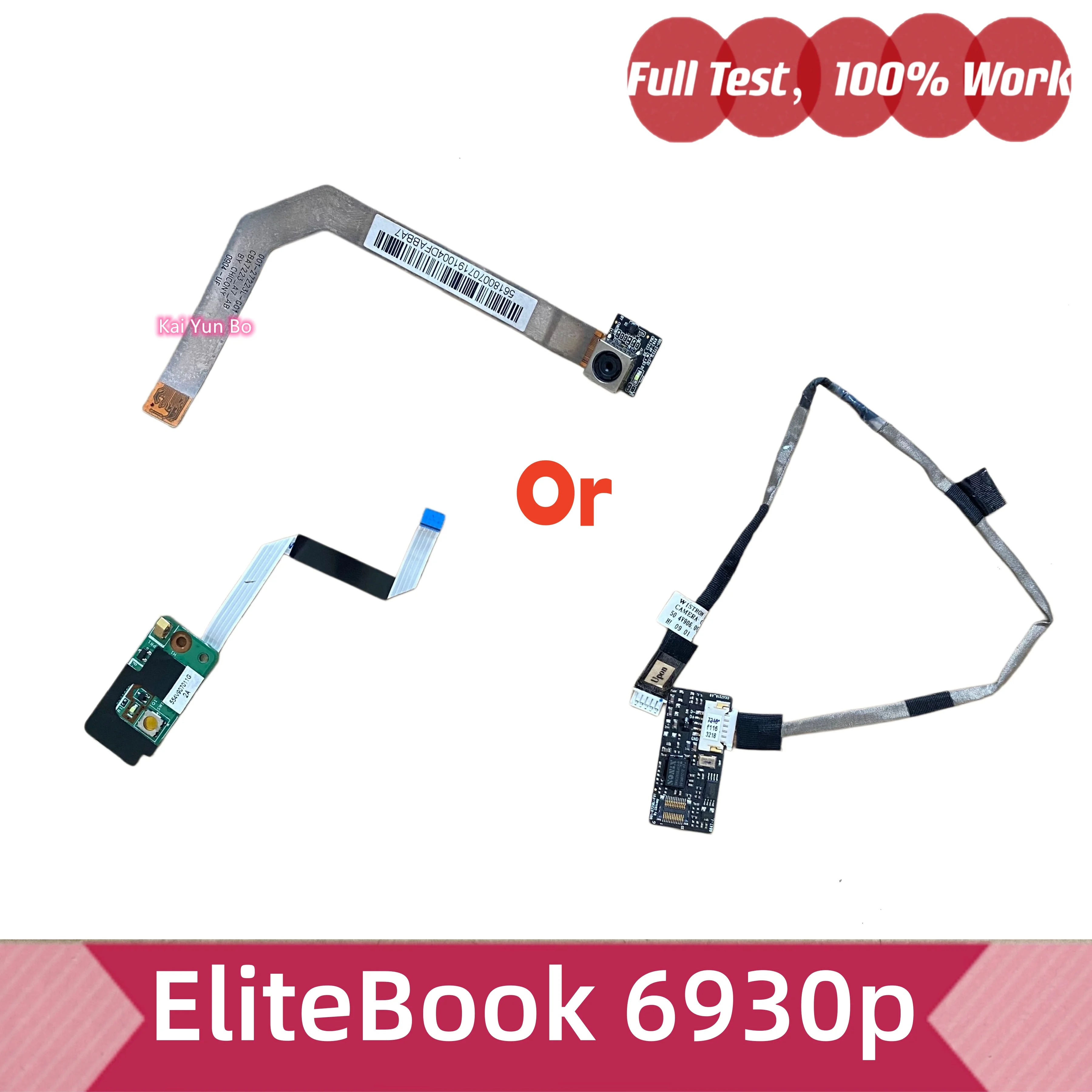 001-27223L-F01 G01 001-67216L-F01 50.4V906.002 001-67216L-F01 Placa de cámara web con cable para pantalla LCD HP EliteBook 6930p, placa de botón de encendido con cable, tarjeta de placa secundaria con cable