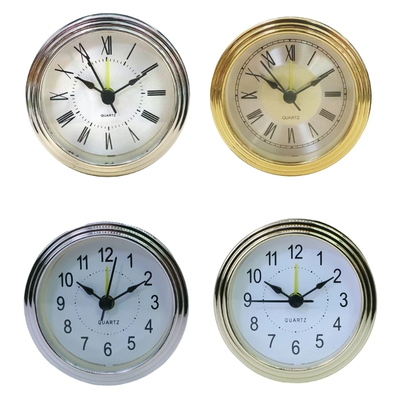 Multifunctional 3Inch Clock Insert Replacement with Arabic or Roman Numeral Display Snooze Clock Head for Craft Projects