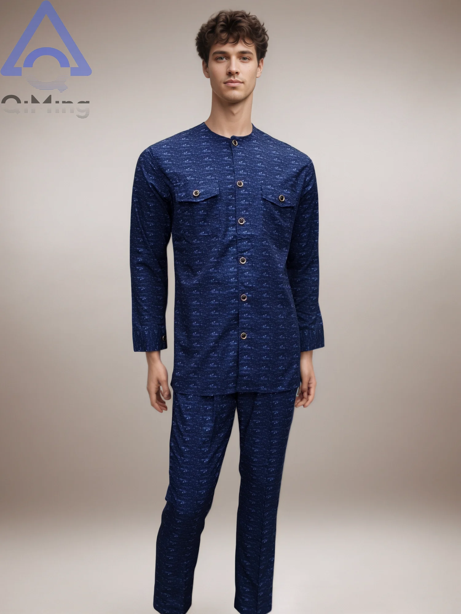 Image 3: Tenue imprimée pour hommes musulmans, chemise courte et pantalon à manches longues, maroc, arabe, islamique, Qfriends, pakistanais, Kurta Umrah