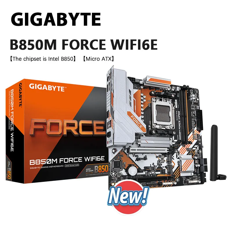 اللوحة الأم GIGABYTE B850M FORCE WIFI6E Micro ATX AMD B850 Ryzen 9000 8000 7000 Series CPUNew اللوحة الأم المقبس AM5