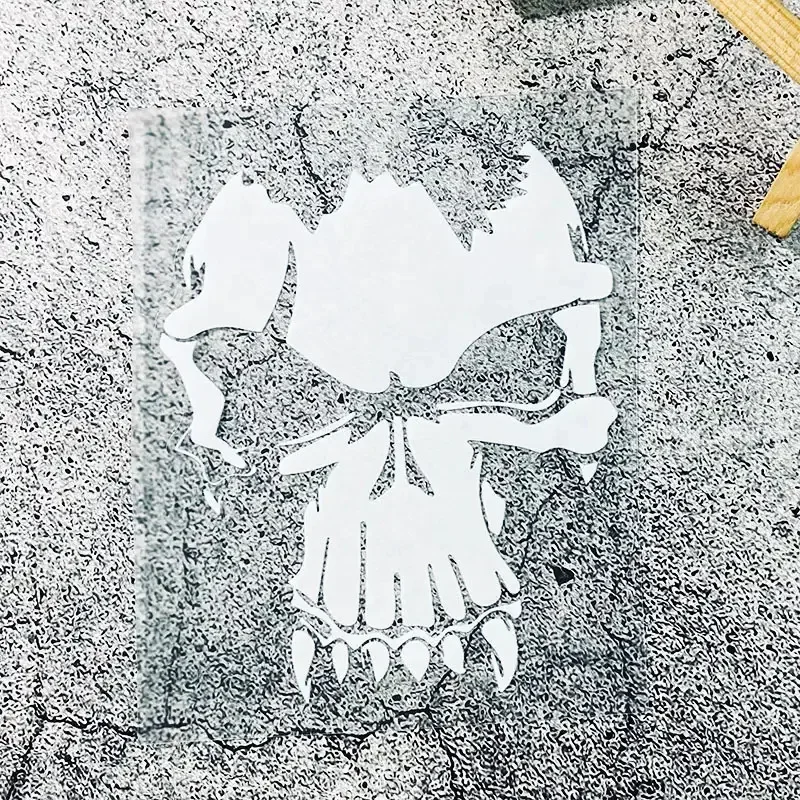 2D Flat Gothic Viking Skull Sticker, Waterproof Laser Gradient Vinyl Decal,Removable Self-Adhesive for Motorcycle Helmet Scooter