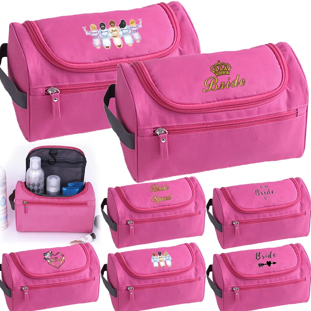 

Women Makeup Bags for Travel Cosmetic Organizer Toiletry Pouch Female Wash Shaving Make Up Hanging Case Storage Bags Bride Print