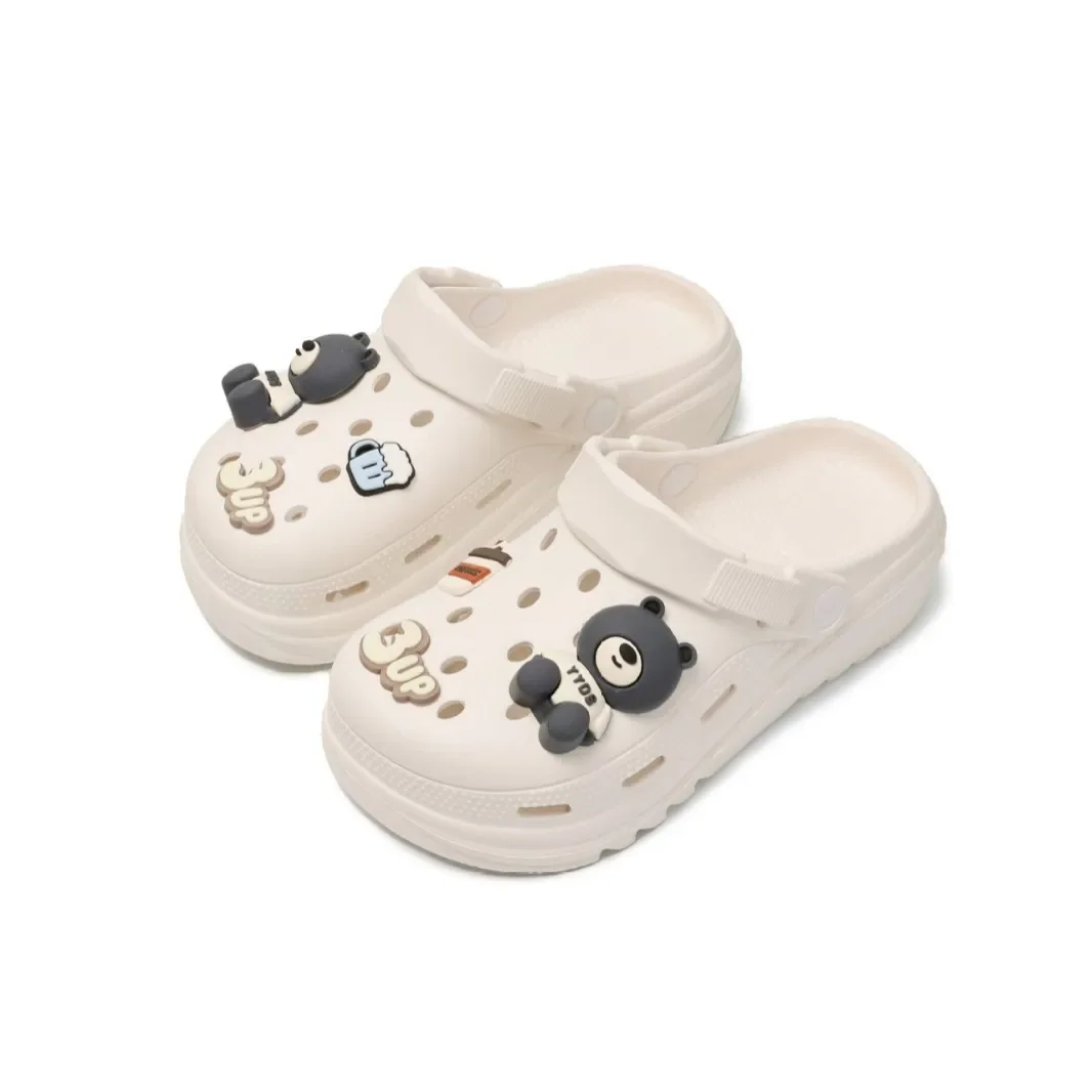 إيفا الصنادل النسائية 2025 جديد الصيف في الهواء الطلق الشاطئ زوجين سميكة القاع زيادة غطاء رأس النعال ثقب الإناث الأحذية