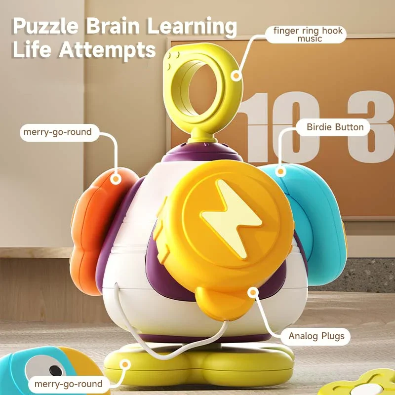 

Montessori Children Puzzle Sensory Toys Busy Cube Hand-on Ability Training Soothing Finger Hand Grasping Ball Toys Travel Toys