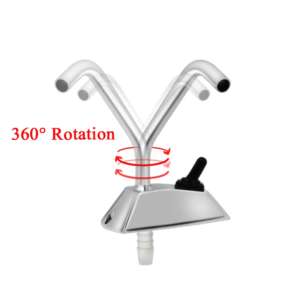 RV 싱크 캠퍼 수도꼭지 카라반 액세서리 수도꼭지 12V 전기 캠퍼 탭 360 회전 구멍 캠핑 자동차 수도꼭지