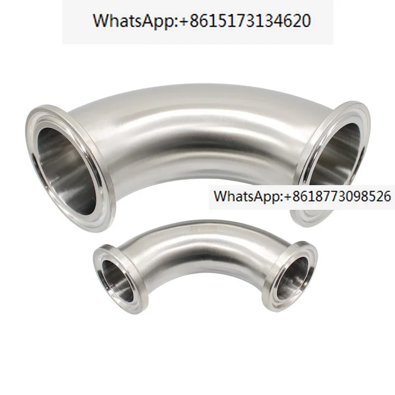 

304 316L Sanitary Fast Assembly Elbow Stamped 90 Degree Inner and Outer Polished Stainless Steel Pipe Fitting Clamp TC Chuck