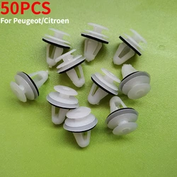 50Pcs 9mm Hole Door Panel Clips Auto Fastener Clip for Peugeot 206 207 208 308 407 408 for Citroen C4 C5 C3 Car Accessories