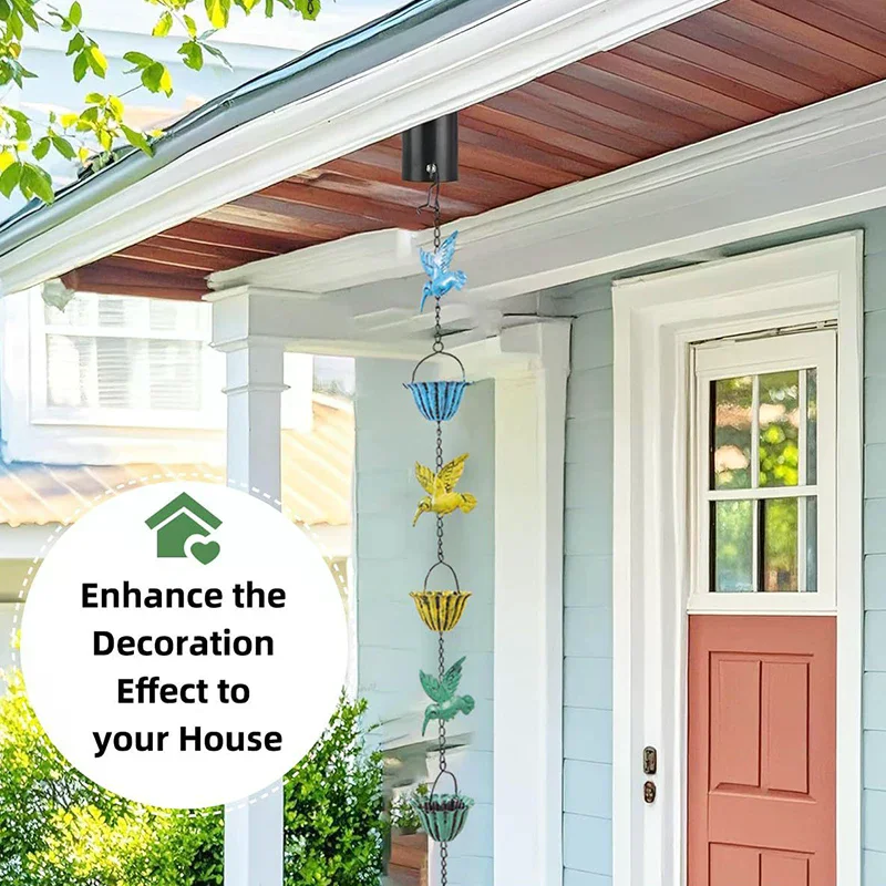 سلسلة المطر، سلاسل المطر للطائر الطنان للخارج، جرس سلسلة المطر المعدنية، سلسلة استبدال ماسورة التصريف المزخرفة