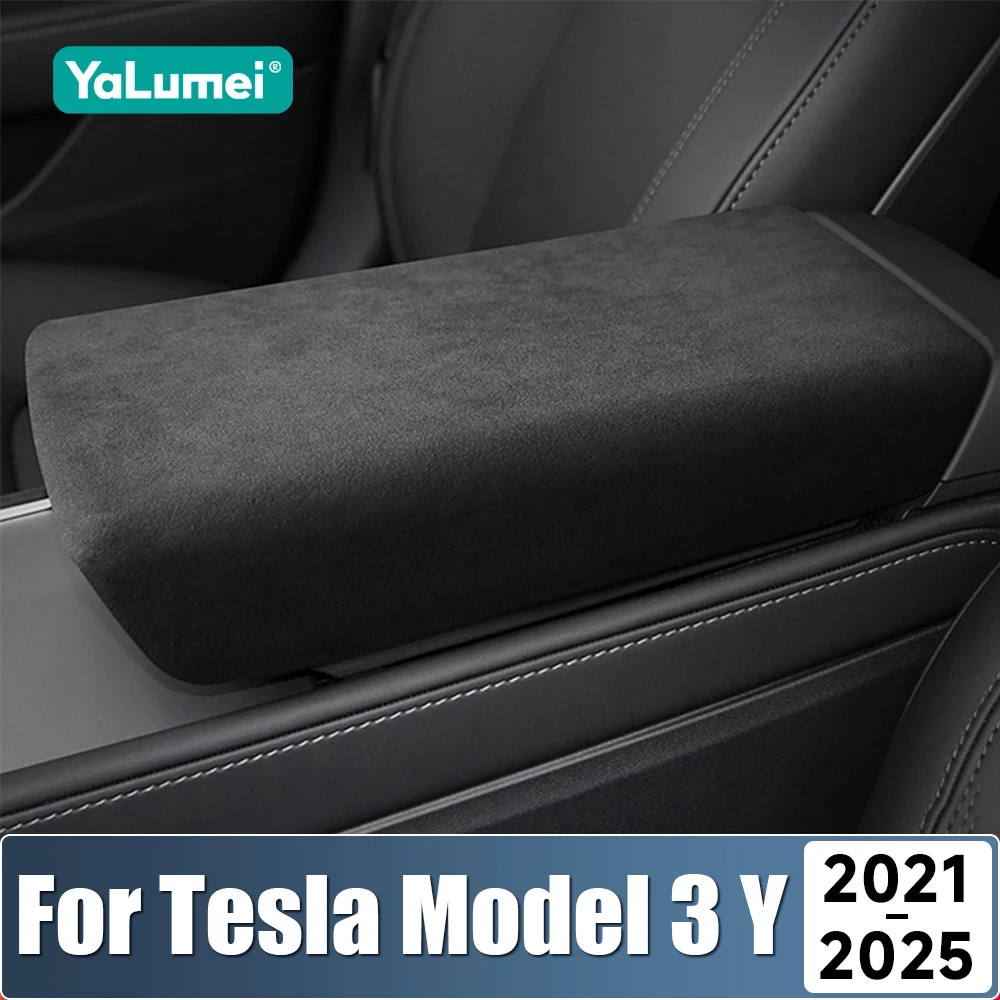 

For Tesla Model Y Model 3 2021 2022 2023 2024 2025 ABS Car Armrests Storage Box Cover Scratch Resistant Mat Accessories