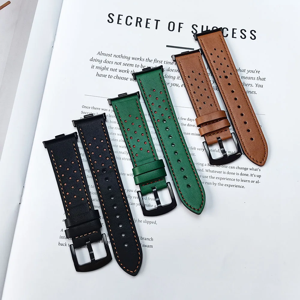 Neues Lederarmband für Xiaomi Mi Band 9 Pro/Mi Band 8 Pro Damen Herren Sport Atmungsaktives Uhrenarmband Schleife für Redmi Uhr 4/5 Verschluss